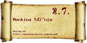 Menkina Ténia névjegykártya